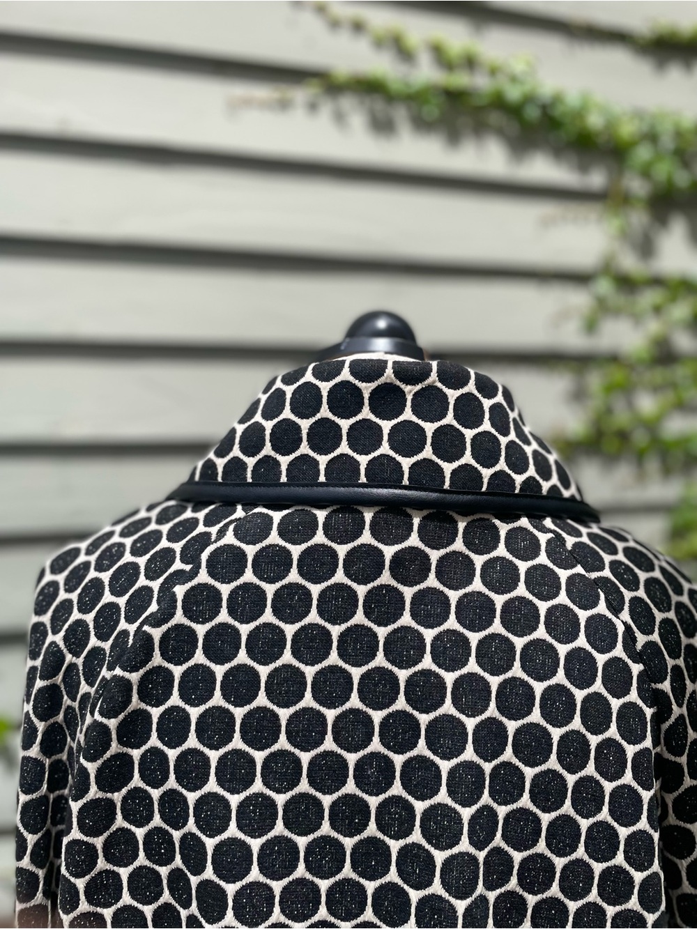 Joseph Ribkoff Black and White Polka Dot Shawl Collar Tunic - Picture 7 of 7
